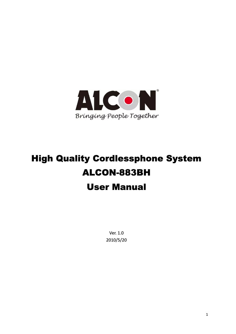 Página 1 del manual Manual de usuario Alcon 883BH