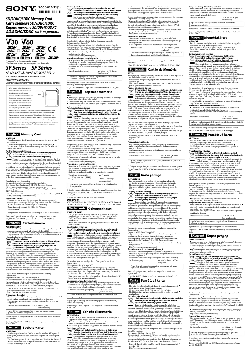 Image de la première page du manuel de l'appareil SF-M512