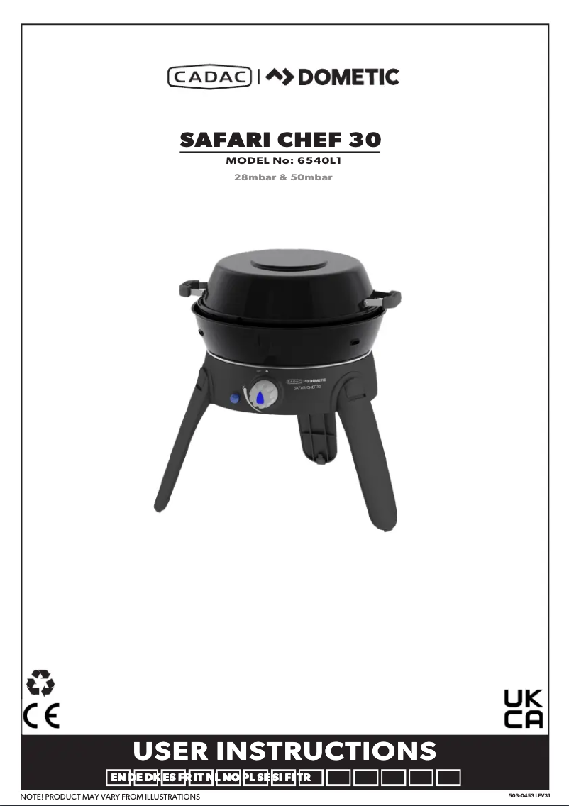Página 1 del manual Manual de usuario Cadac Safari Chef 30 LP