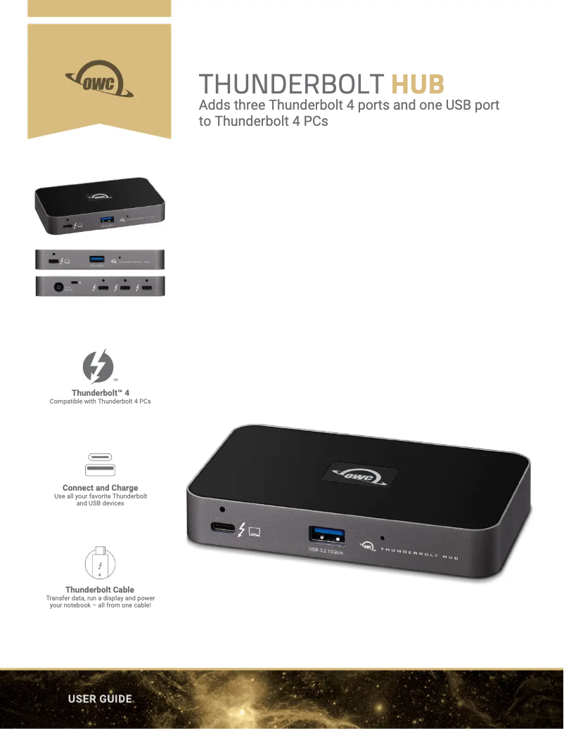 Page 1 de la notice Manuel utilisateur OWC Thunderbolt Hub