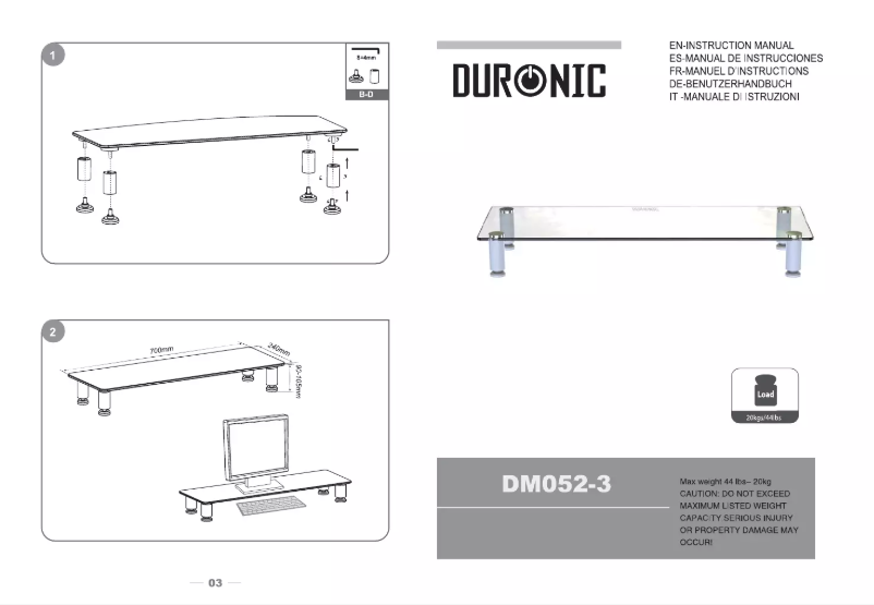Page n°1 - Manuel utilisateur Duronic DM052-3