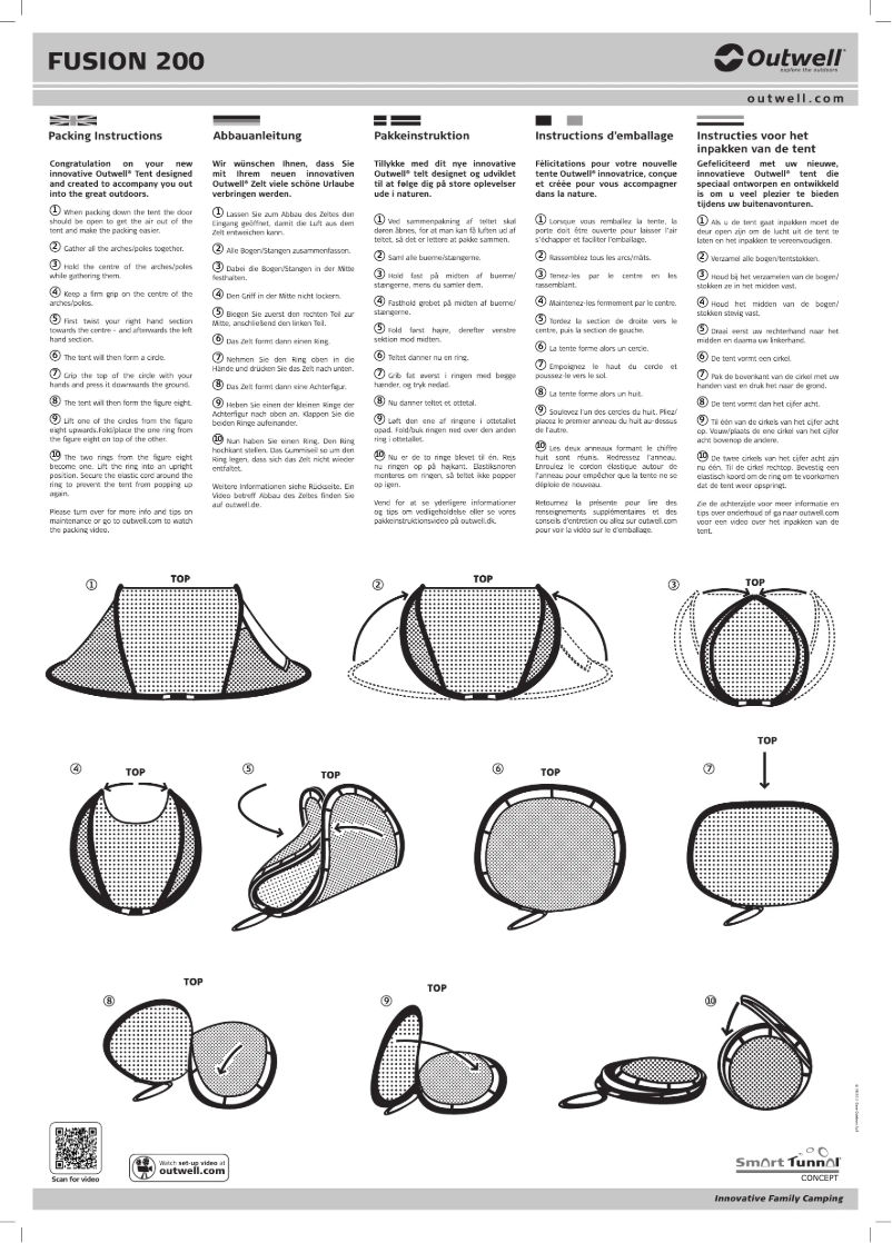 Page 1 de la notice Manuel utilisateur Outwell Smart Tunnal Fusion 200
