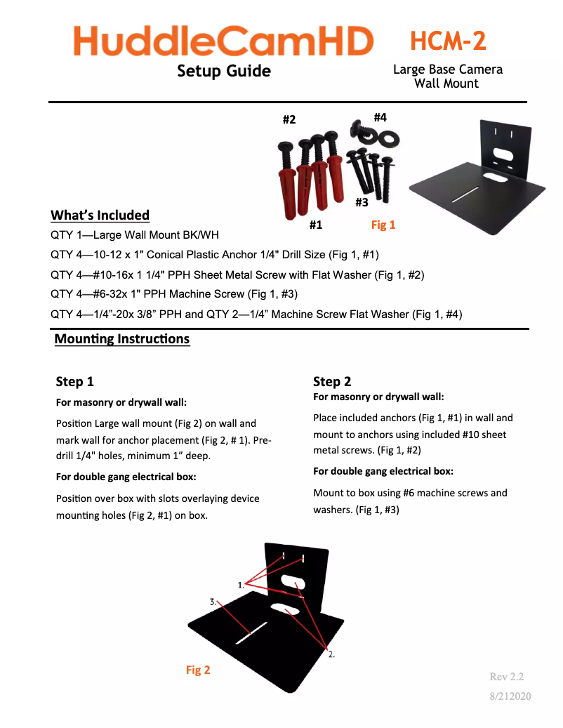 Page 1 de la notice Manuel utilisateur HuddleCamHD HCM-2