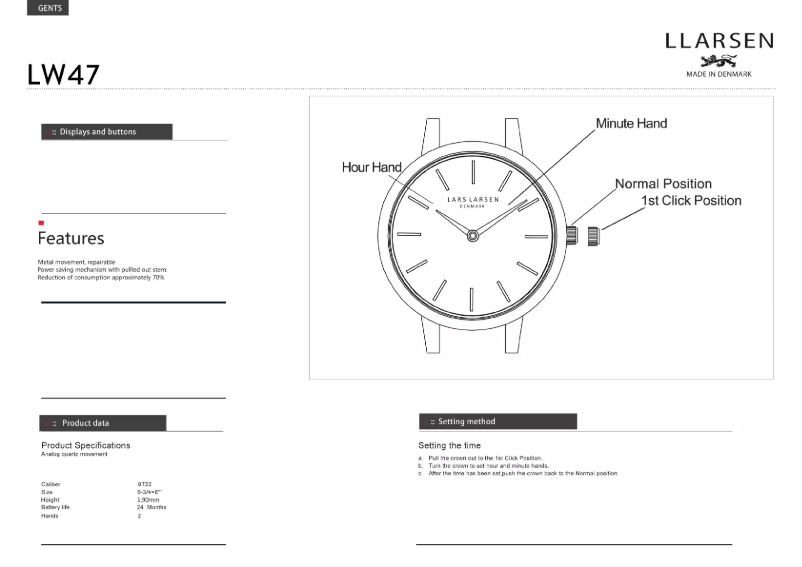 Page 1 de la notice Manuel utilisateur Lars Larsen OLIVER 147SDSM