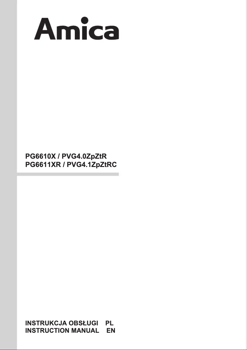 Page 1 de la notice Manuel utilisateur Amica PG6610X