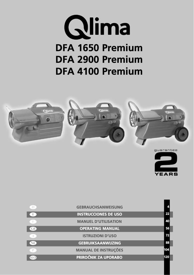 Page 1 de la notice Manuel utilisateur Qlima DFA1650 Premium