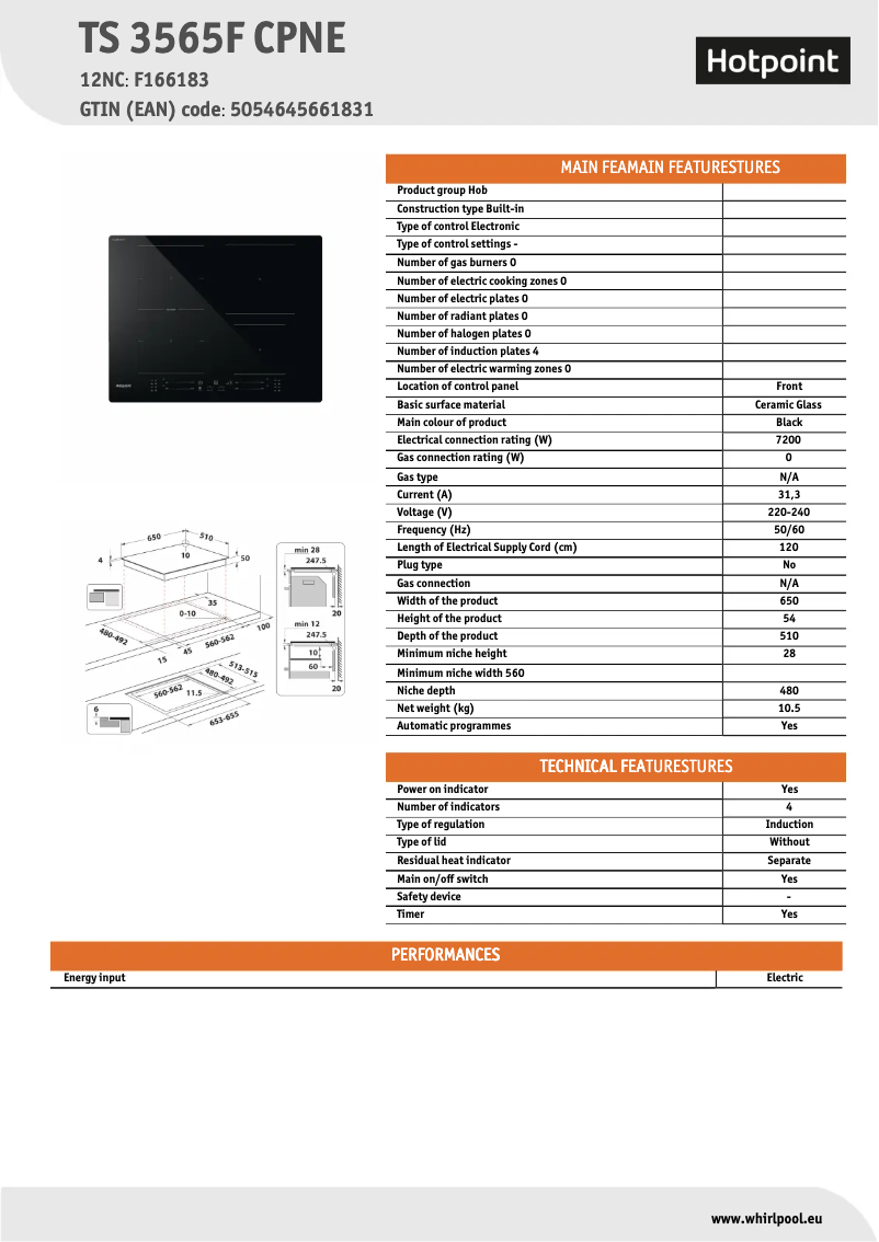 First page image of the manual for TS 3565F CPNE