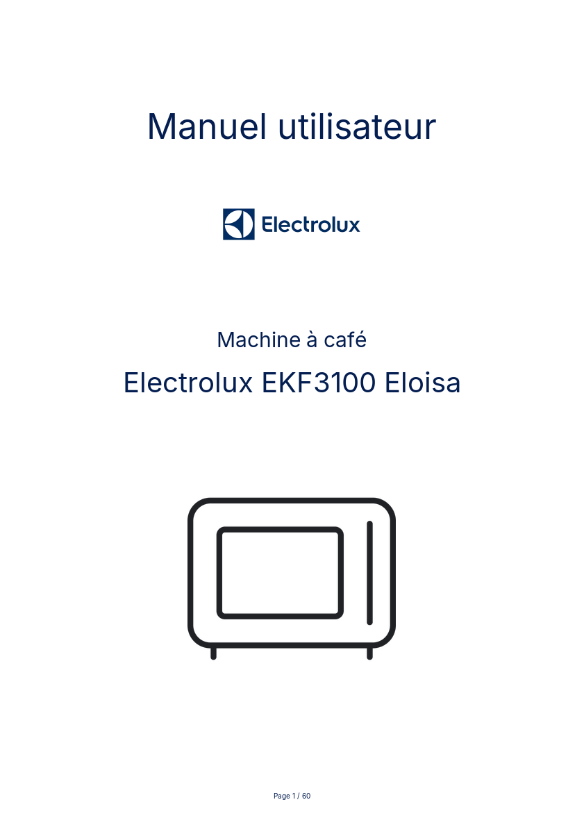 Page n°1 - Manuel utilisateur Electrolux EKF3100 Eloisa
