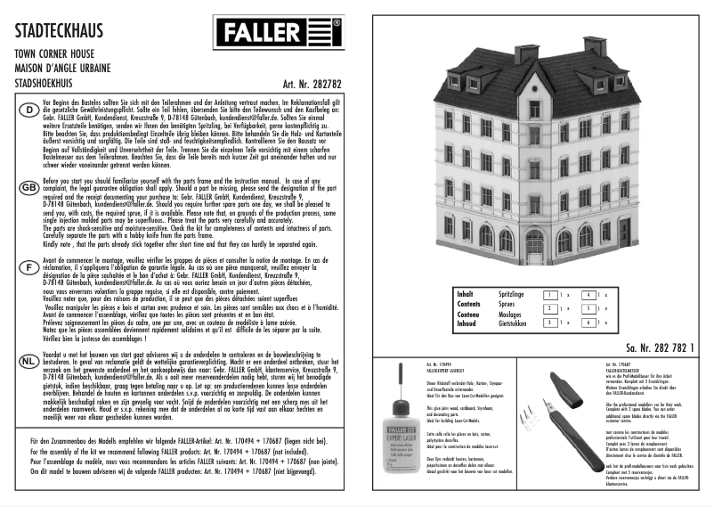 Page 1 de la notice Manuel utilisateur Faller 282782