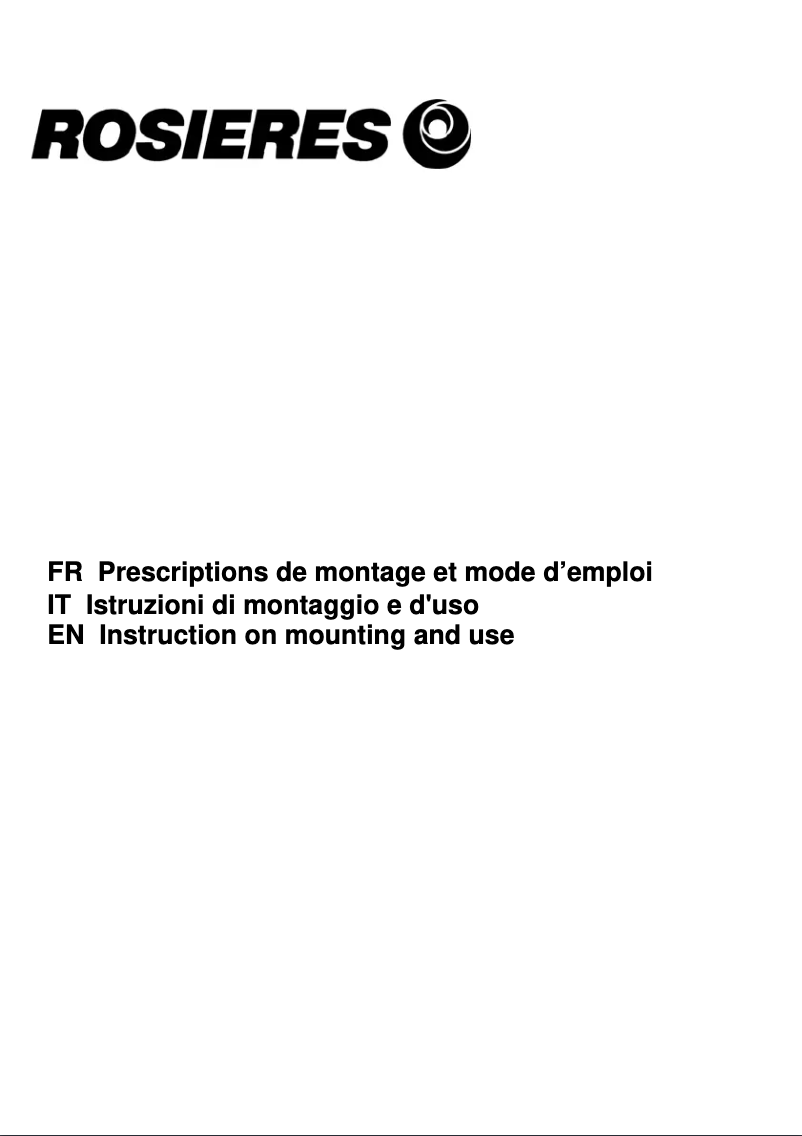 Page 1 de la notice Mode d'emploi Rosieres RHC638GR