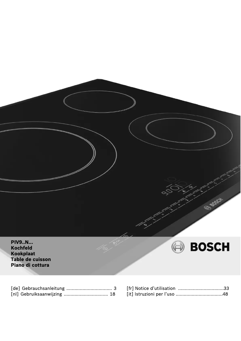 Page 1 de la notice Manuel utilisateur Bosch PIV901N17E