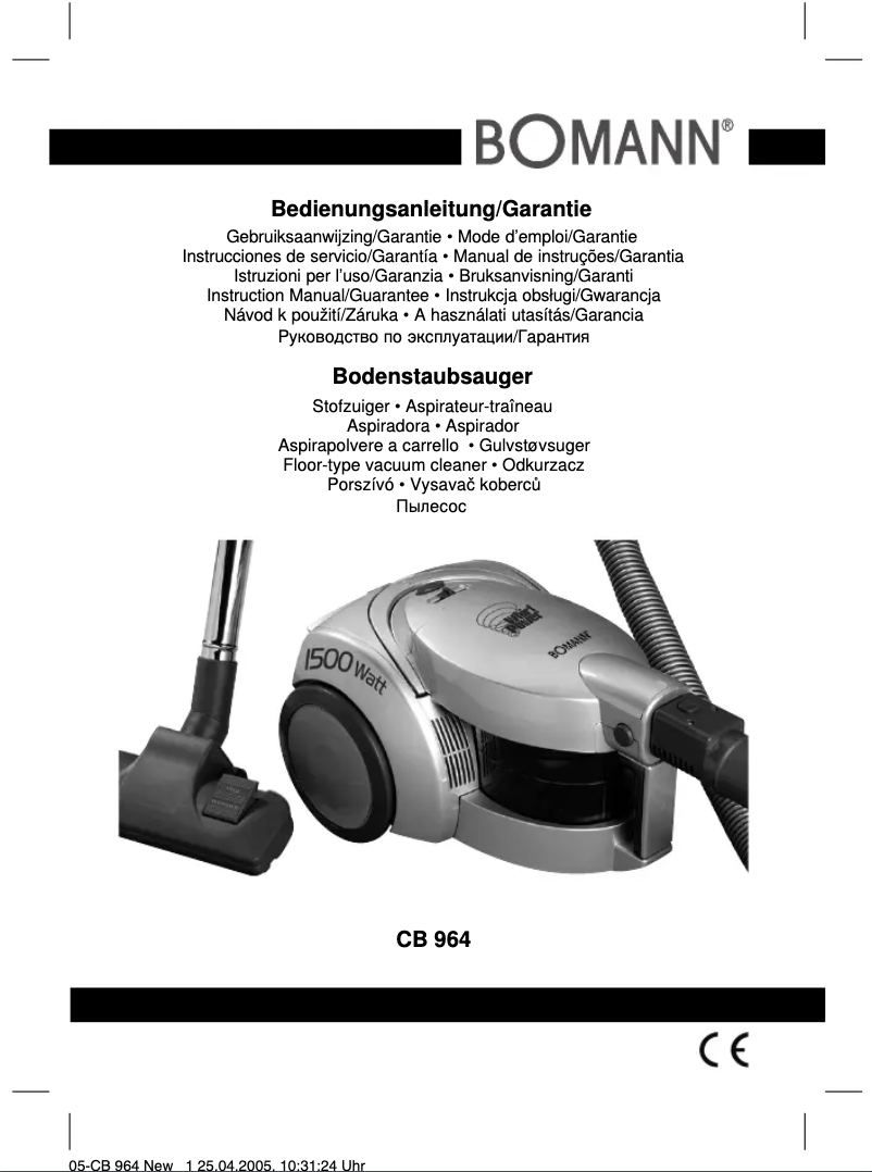 Image de la première page du manuel de l'appareil CB 964