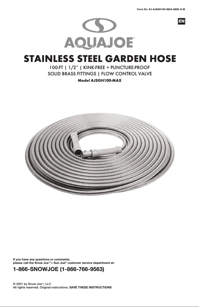 Página 1 del manual Manual de usuario Aqua Joe AJSGH100-MAX