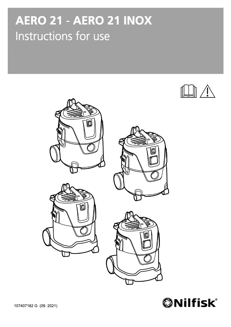 Page 1 de la notice Manuel utilisateur Nilfisk AERO 21