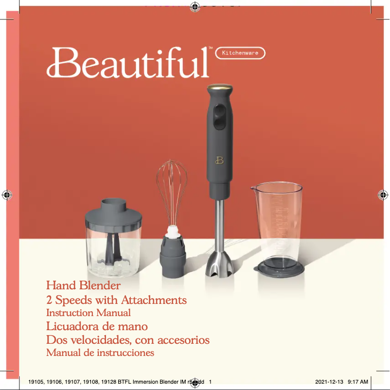 Image de la première page du manuel de l'appareil Hand Blender 2 Speeds with Attachments