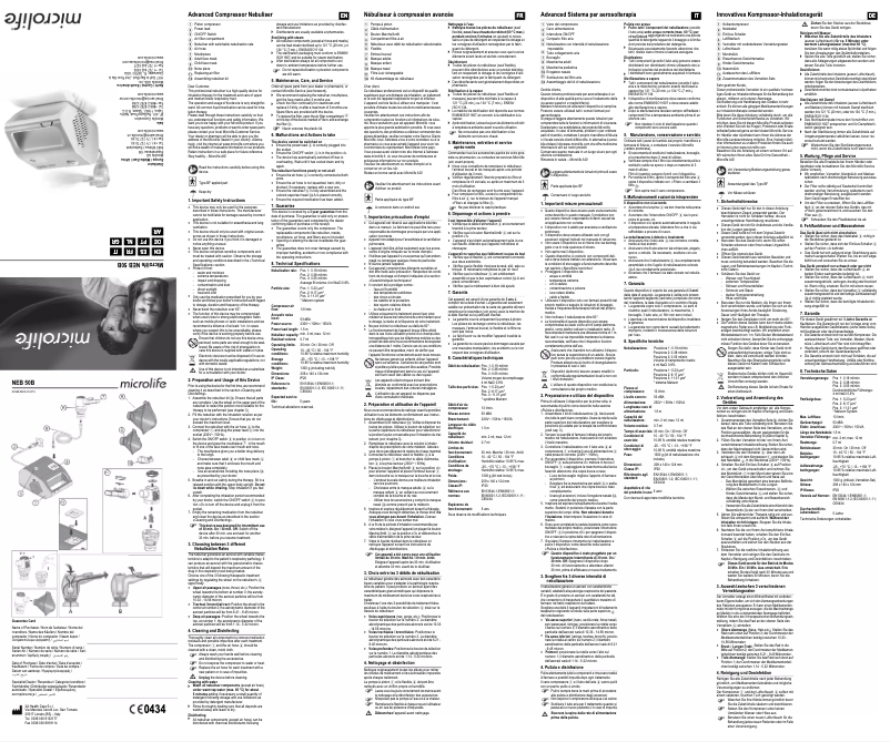 Page 1 de la notice Manuel utilisateur Microlife NEB 50B