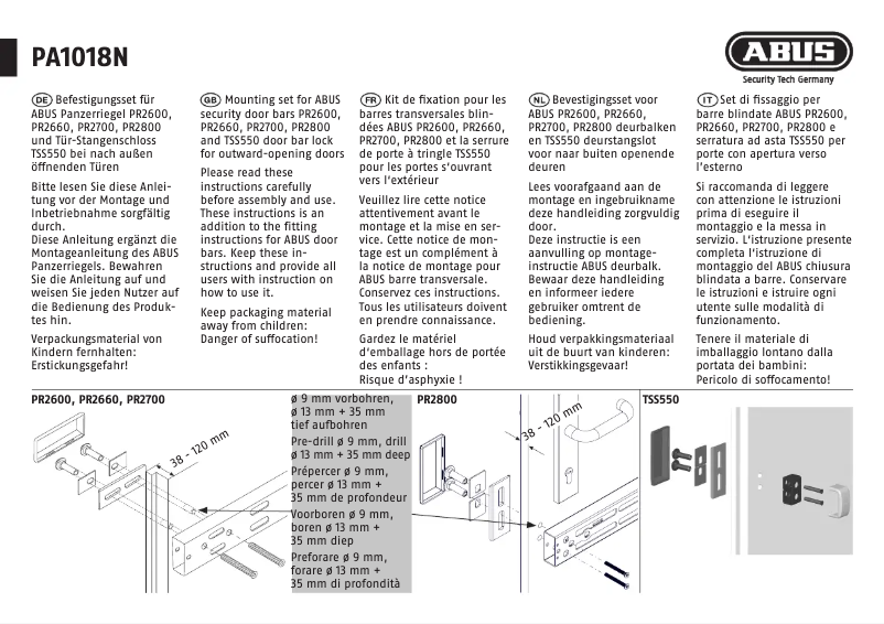 Image de la première page du manuel de l'appareil PA1018