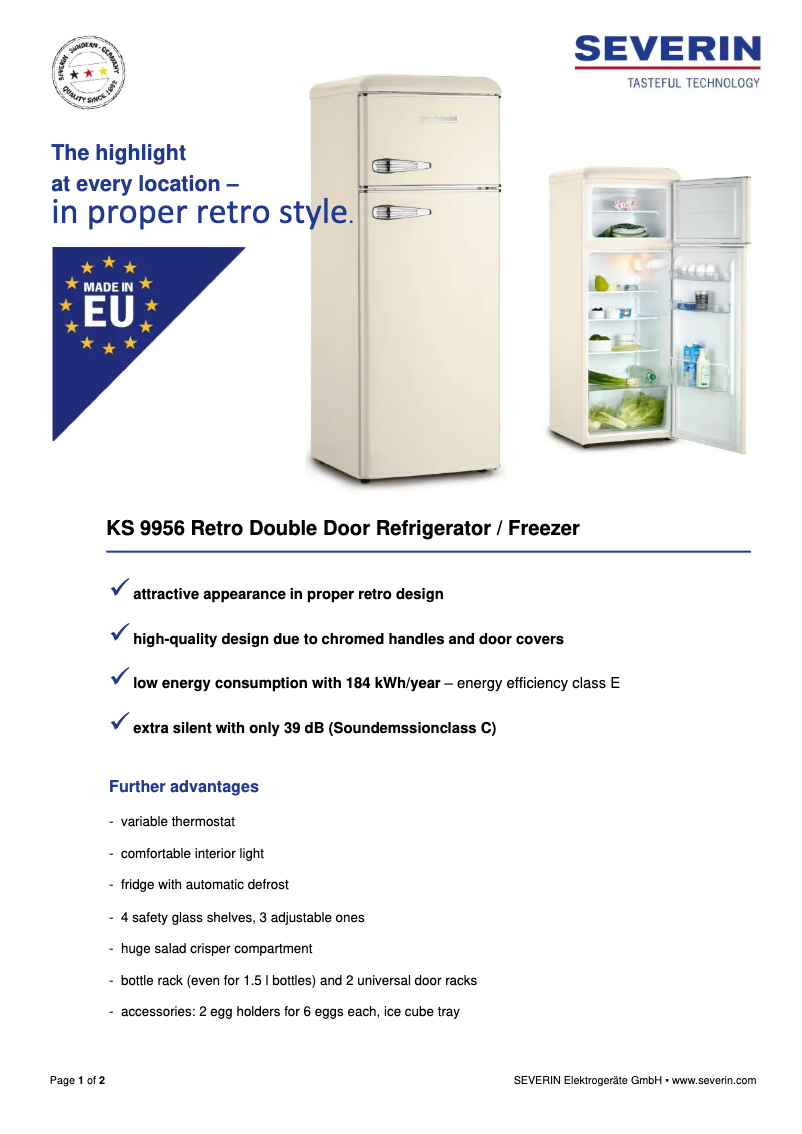 Image de la première page du manuel de l'appareil KS 9956