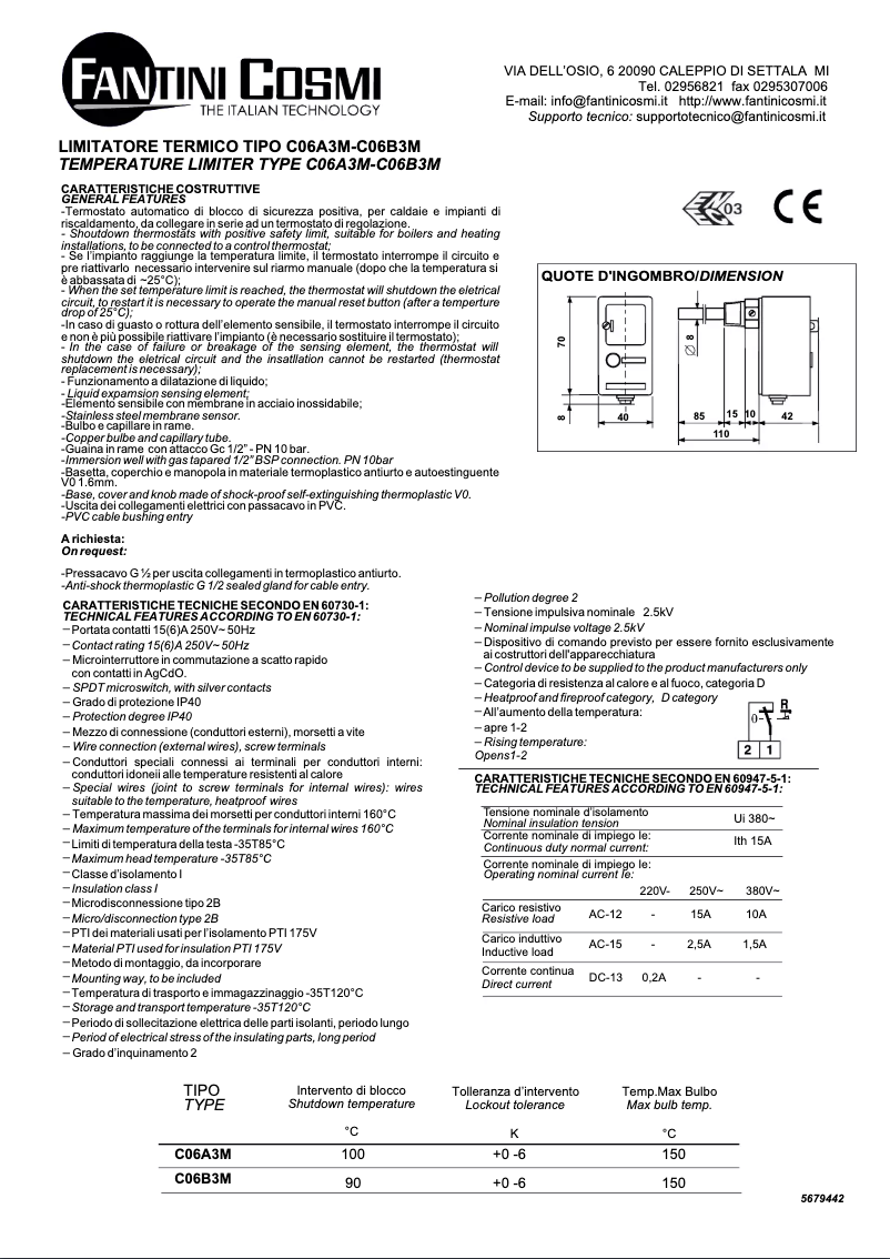 Page n°1 - Manuel utilisateur Fantini Cosmi C06