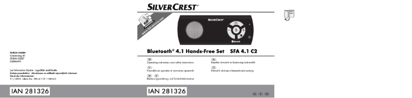 Page 1 de la notice Manuel utilisateur SilverCrest SFA 4.1 C2