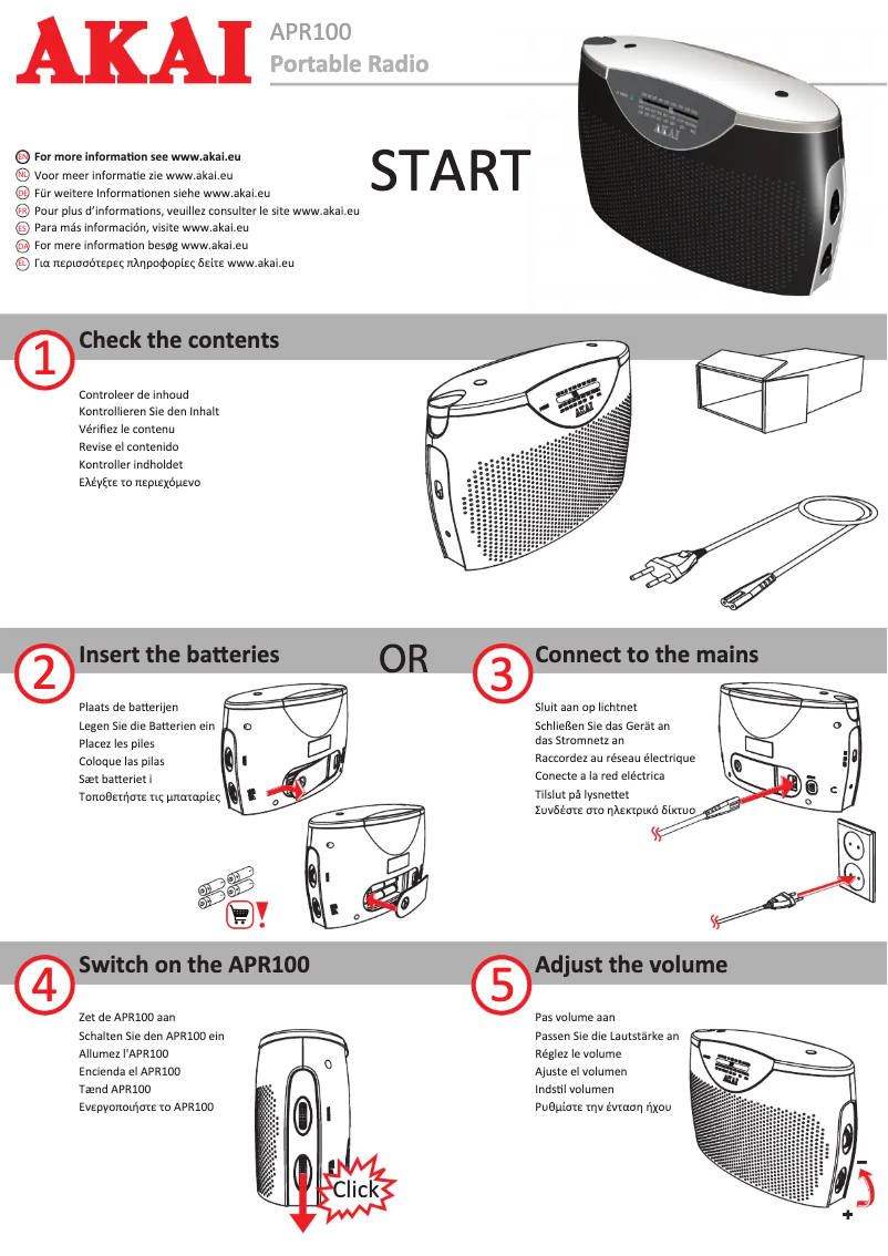 Image de la première page du manuel de l'appareil APR100RD