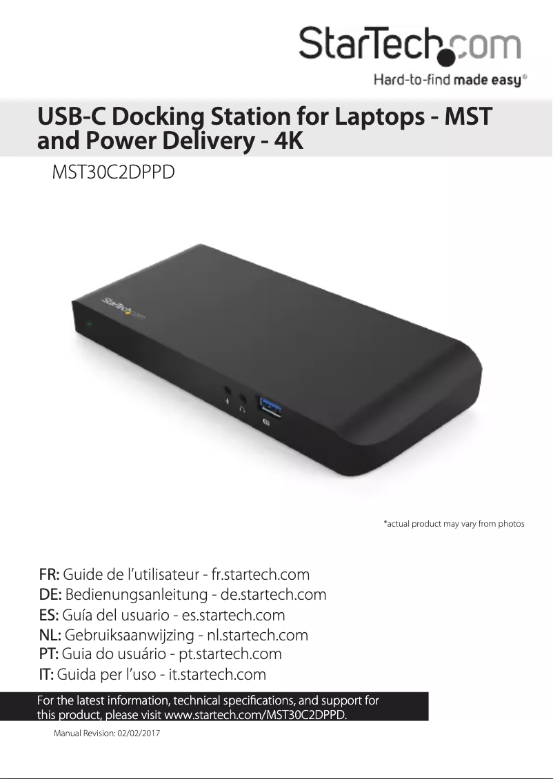 Image de la première page du manuel de l'appareil MST30C2DPPD