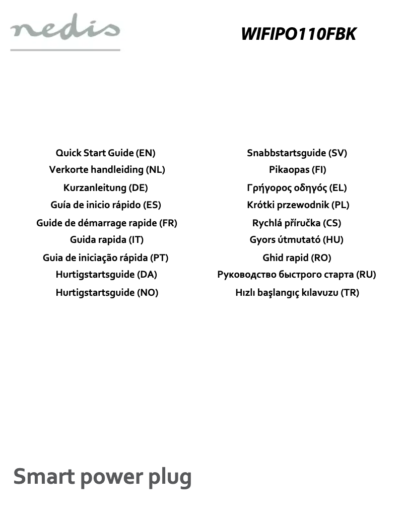 Page n°1 - Manuel utilisateur Nedis WIFIPO110FBK