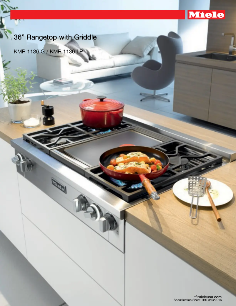 Page 1 de la notice Fiche technique Miele KMR 1136 G