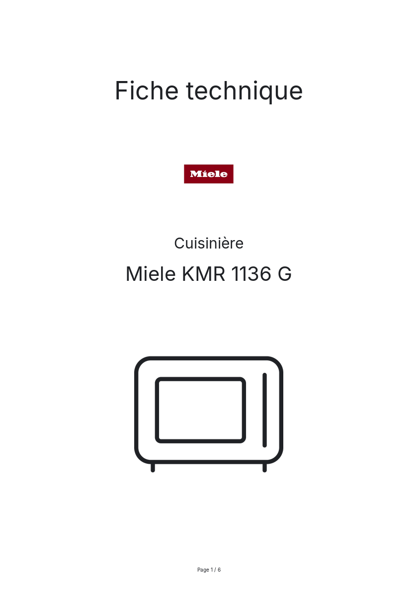Image de la première page du manuel de l'appareil KMR 1136 G