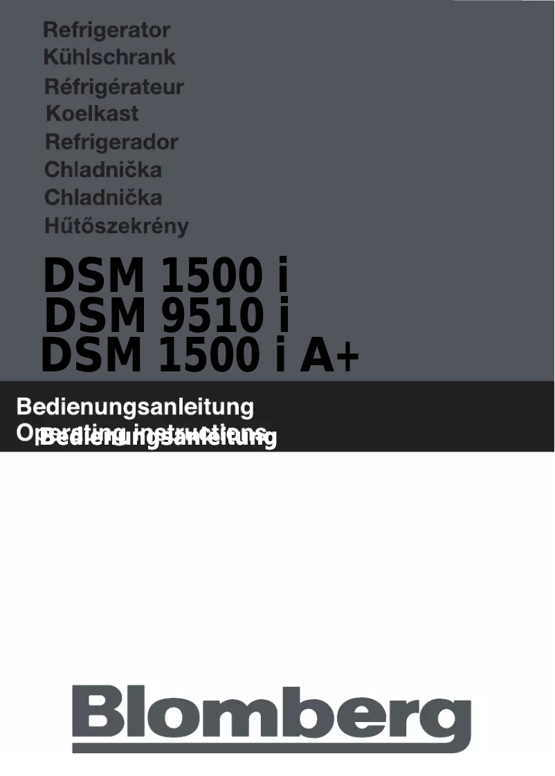 Page n°1 - Manuel utilisateur Blomberg DSM 9510 I