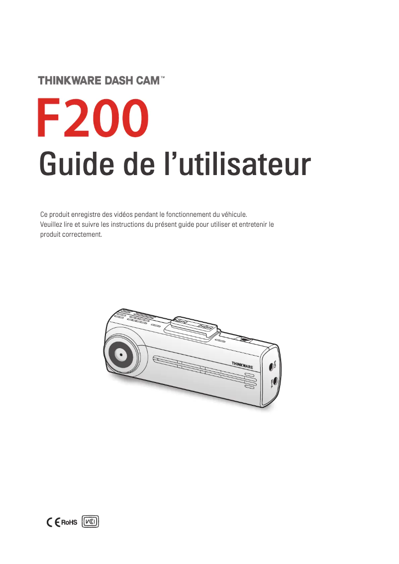 Page n°1 - Manuel utilisateur Thinkware F200