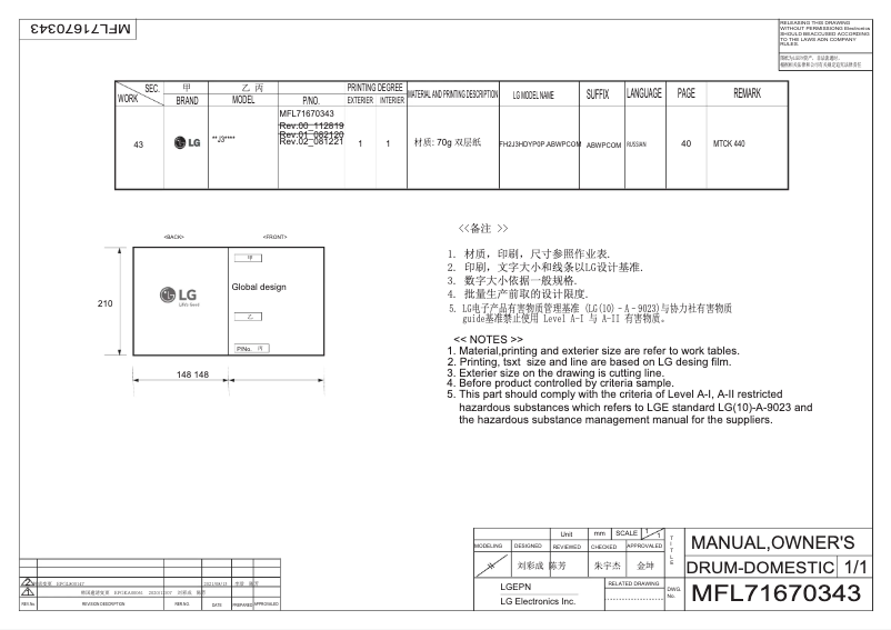 Página 1 del manual Manual de usuario LG F2J3WS1W