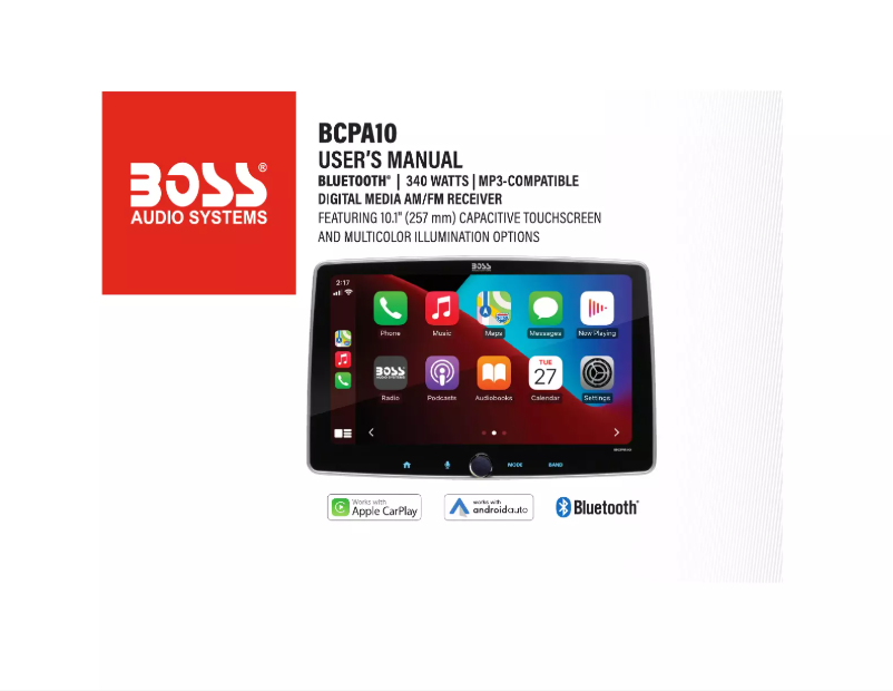 Page n°1 - Manuel utilisateur Boss BCPA10