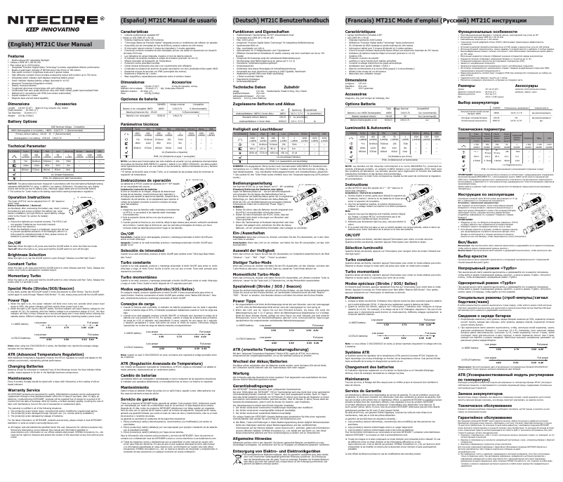 Image de la première page du manuel de l'appareil MT21C