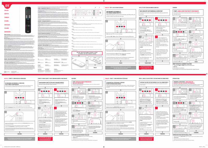 Page n°1 - Manuel utilisateur One for all URC 1911