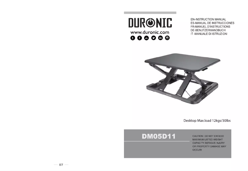 Page n°1 - Manuel utilisateur Duronic DM05D11