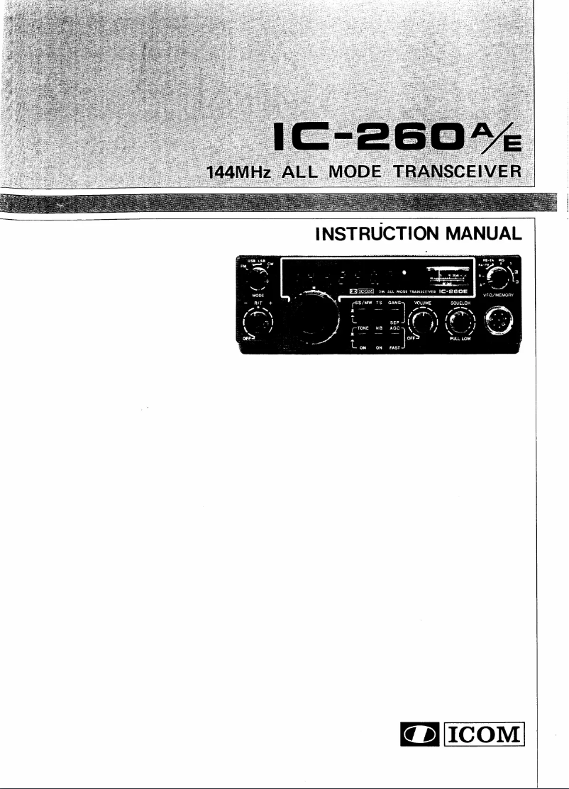 Page n°1 - Manuel utilisateur ICOM IC-260A