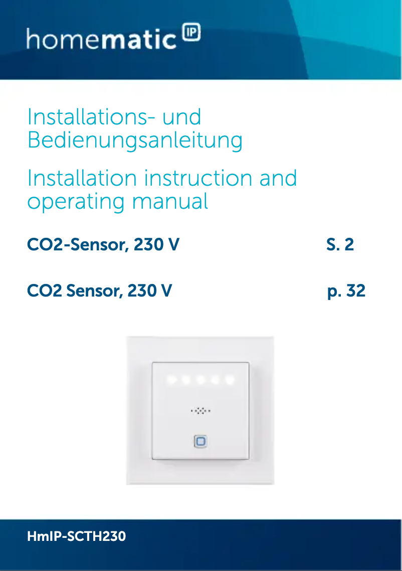 Page n°1 - Mode d'emploi Homematic IP HMIP-SCTH230