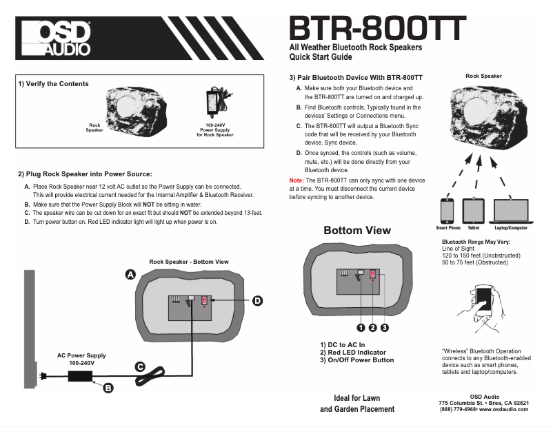 Image de la première page du manuel de l'appareil BTR-800TT