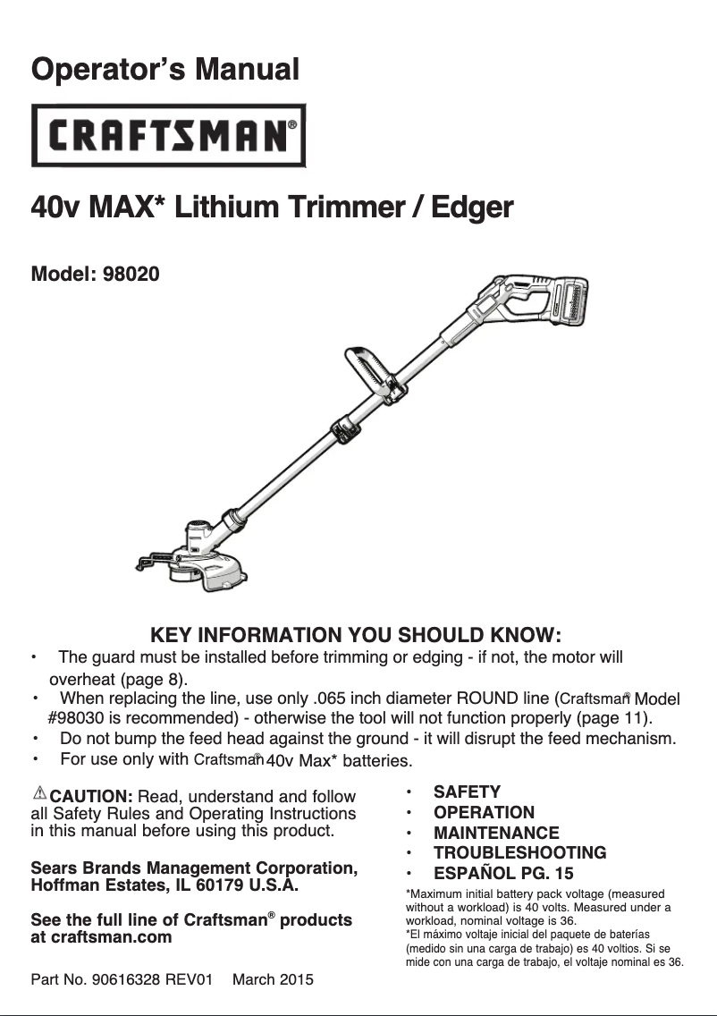 Page n°1 - Manuel utilisateur Black & Decker 98020