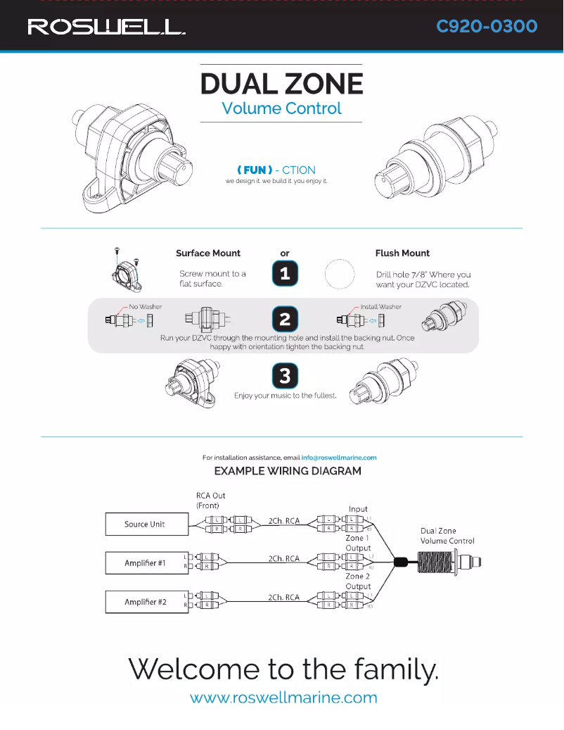 Página 1 del manual Manual de usuario Roswell Dual Zone Volume Control