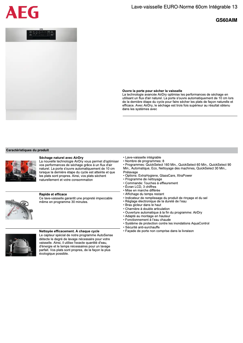 Image de la première page du manuel de l'appareil GS60AIM