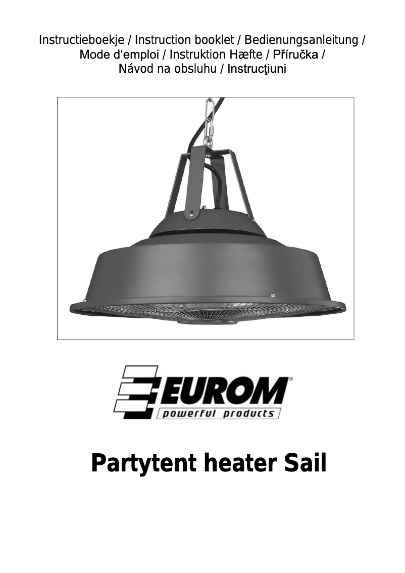 Page 1 de la notice Manuel utilisateur Eurom Partytent heater Sail 33.600.9