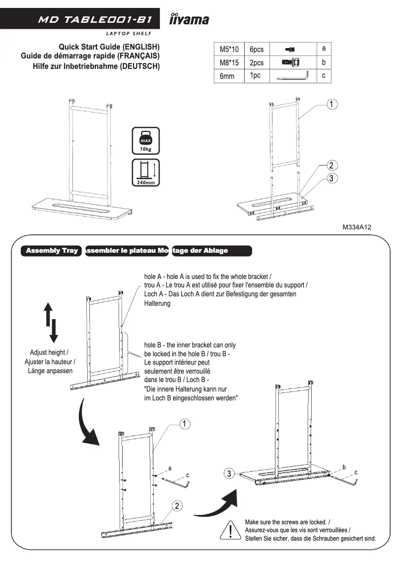 Página 1 del manual Manual de usuario Iiyama MD TABLE001