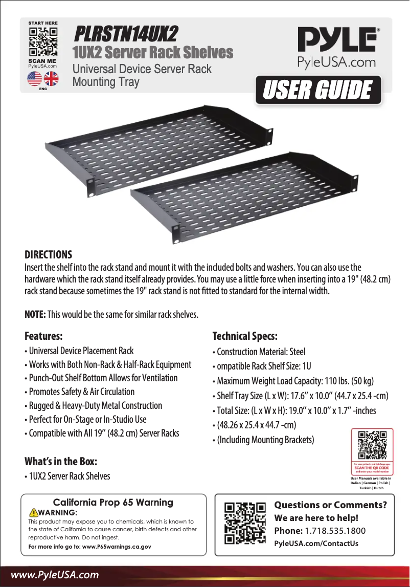 Image de la première page du manuel de l'appareil PLRSTN14UX2