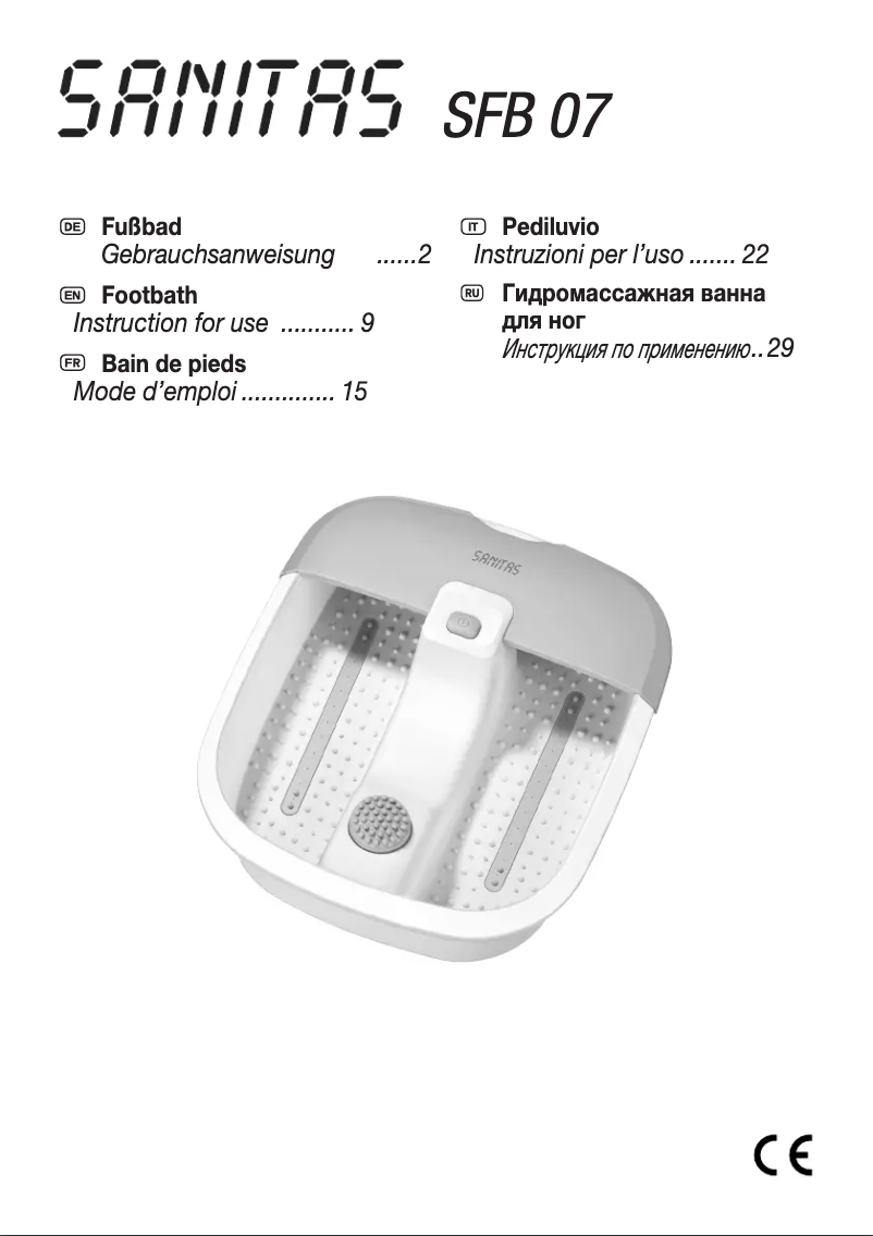 Image de la première page du manuel de l'appareil SFB 07