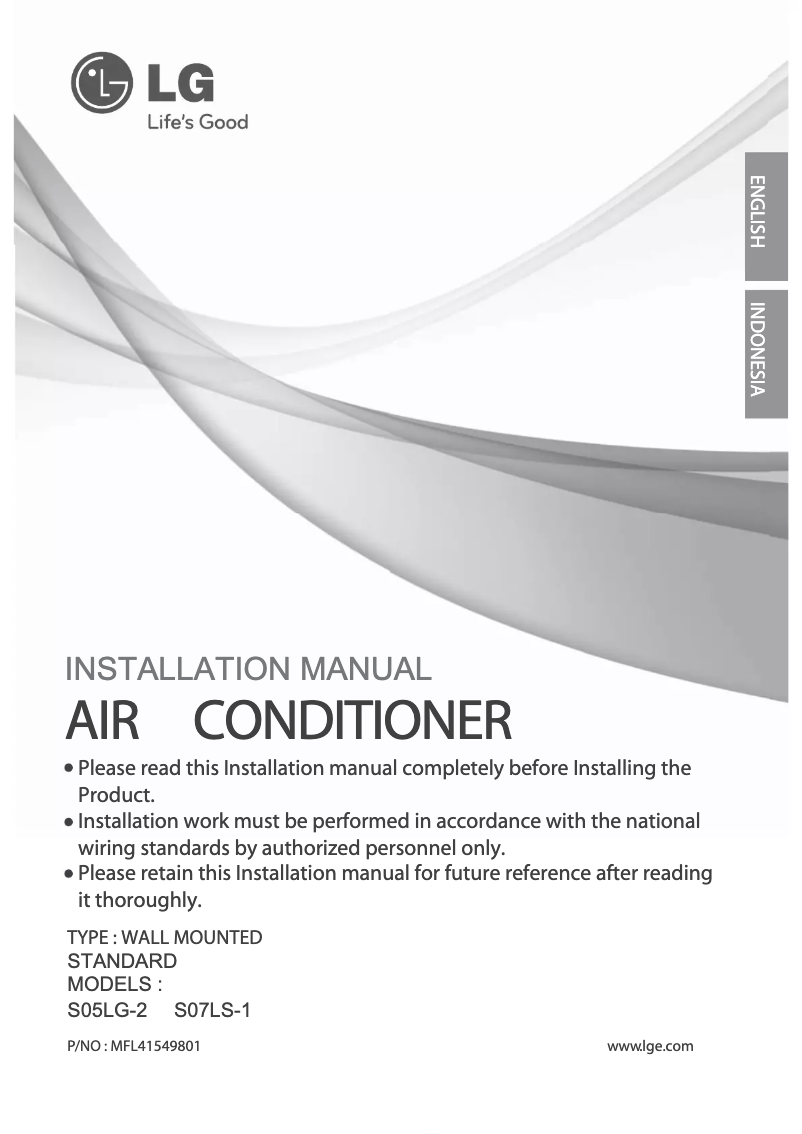 Page 1 de la notice Manuel utilisateur LG SN09LT-2