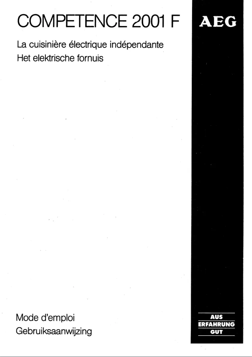 Image de la première page du manuel de l'appareil Competence 2001 F