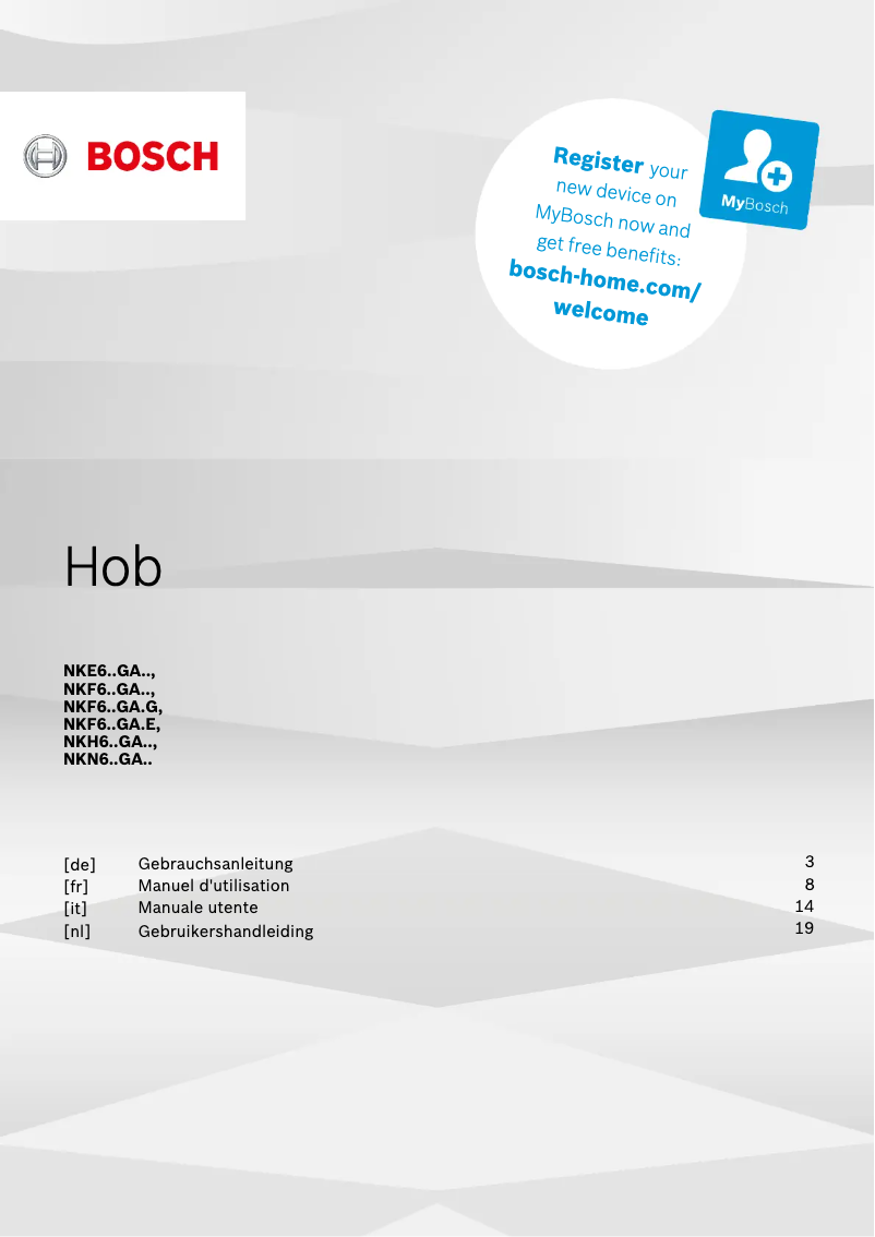 Page 1 of the manual User Manual Bosch Serie 4 MKH43SD0=