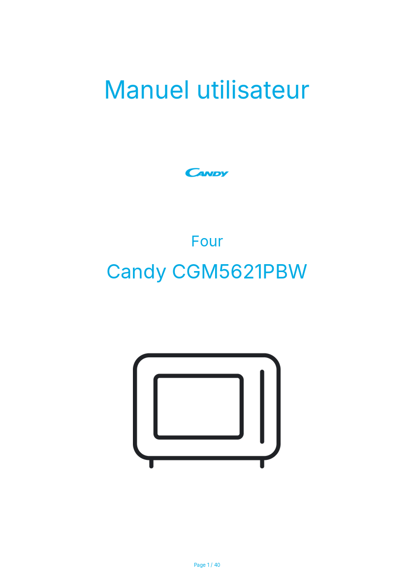 Image de la première page du manuel de l'appareil CGM5621PBW